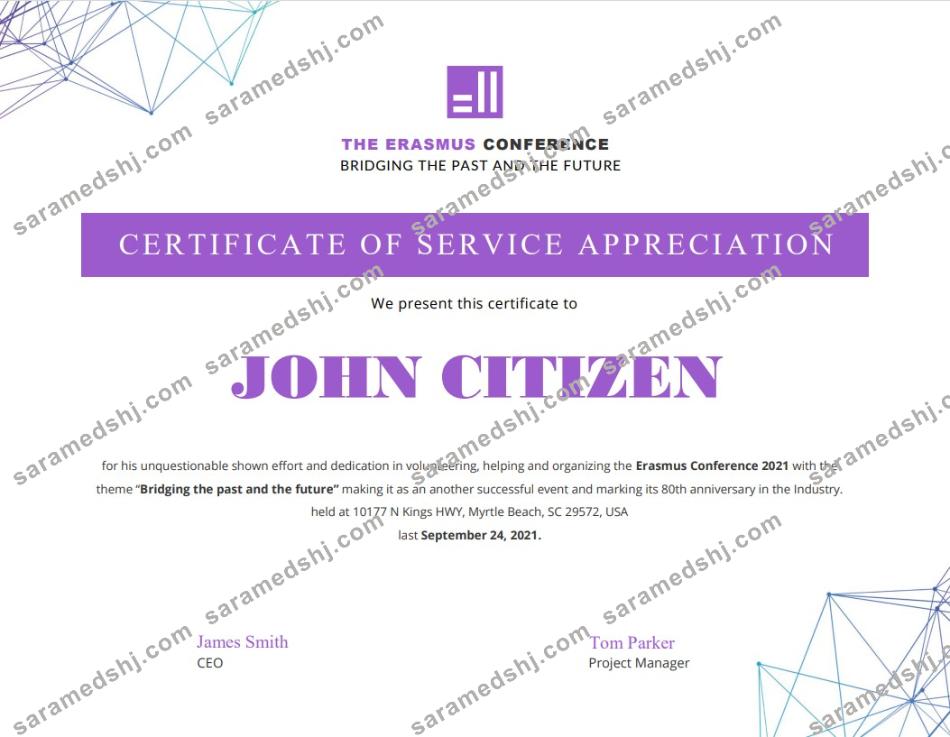 USA Volunteer Certificate